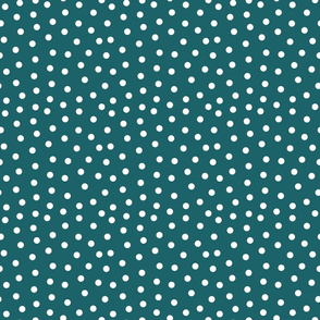 Green and White Polka Dot Print - Medium