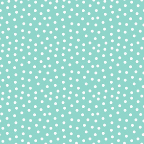 Aqua Blue and White Polka Dot - Medium