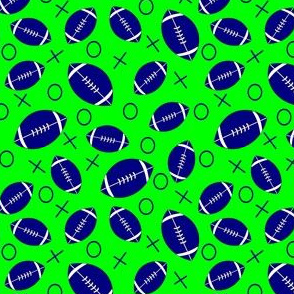 footballs blue on green