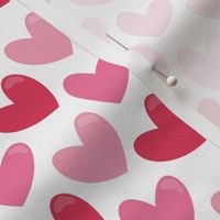 Valentines Day Hearts, Light Pink, White, Cute, Valentines Day Fabric, Valentines Day, Mask - Valentines Day - Valentines Day Fabric