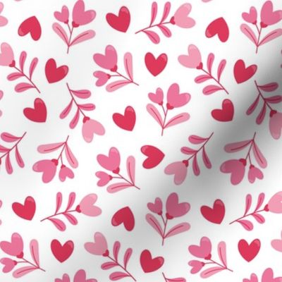 Valentines Day Hearts, Light Pink, White, Flowers, Valentines Day Fabric, Valentines Day, Mask - Valentines Day - Valentines Day Fabric