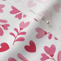 Valentines Day Hearts, Light Pink, White, Flowers, Valentines Day Fabric, Valentines Day, Mask - Valentines Day - Valentines Day Fabric