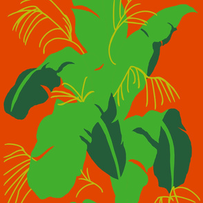 palm on dark orange