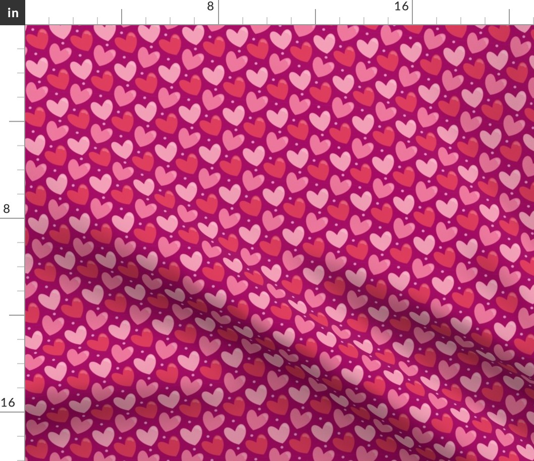 Valentines Day Hearts, Light Pink, Dark Pink, Valentines Day Fabric, Valentines Day, Mask - Valentines Day - Valentines Day Fabric