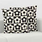 Retro, Black and white daisies, 60s Floral