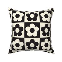 Retro, Black and white daisies, 60s Floral