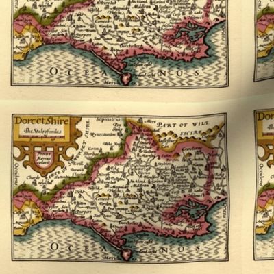 Dorset (Dorcetshire - Dorsetshire) from John Speed's Atlas of English Counties