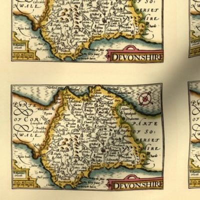 Devon (Devonshire) from John Speed's Atlas of English Counties