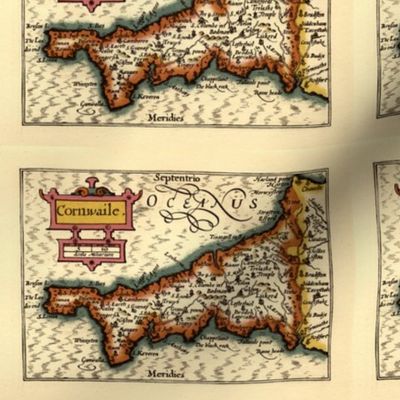 Cornwall (Cornwaile) from John Speed's Atlas of English Counties