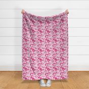 Rosy Floral Bright Pink Medium Scale