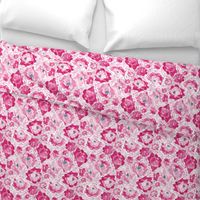 Rosy Floral Bright Pink Medium Scale