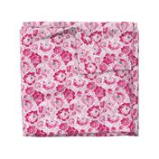 Rosy Floral Bright Pink Medium Scale