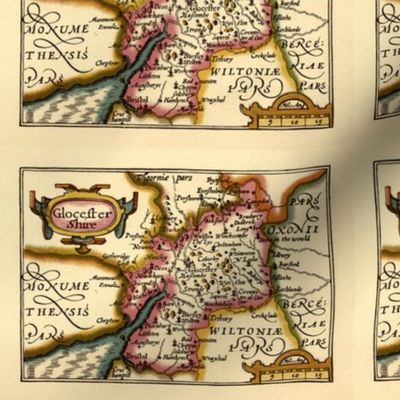 Gloucestershire (Glocestershire) from John Speed's Atlas of English Counties