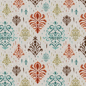  Damask Wallpaper in 8-bit graphics-style