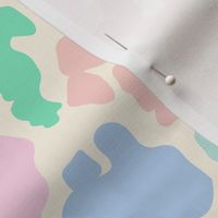 Cowhide Spot Print in Postmodern Pastel Rainbow + Almond White
