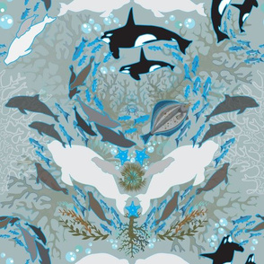 Oceans of Wonder Damask