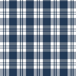 Navy Blue and White Plaid -12 inch