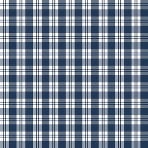 Navy Blue and White Plaid -6 inch