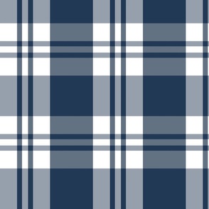 Navy Blue and White Plaid -24 inch