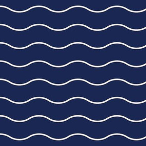 Waves-Navy Blue/Ivory