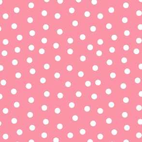 Bright Pink and White Polka Dots - Large