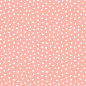 Peach Pink and White Polka Dot - Medium