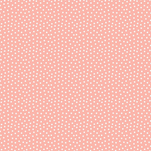 Peach Pink and White Polka Dot - Small