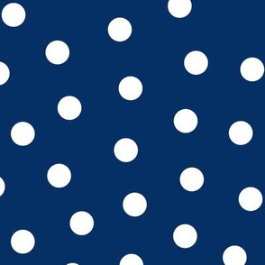 Royal Blue and White Polka Dots - Large