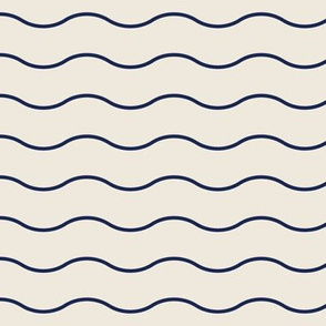 Waves-Ivory/Navy Blue