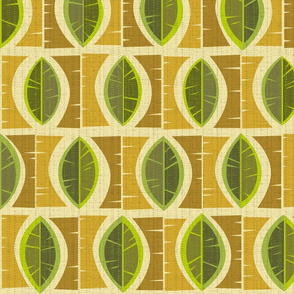 Tropical Leaves Olive Gold