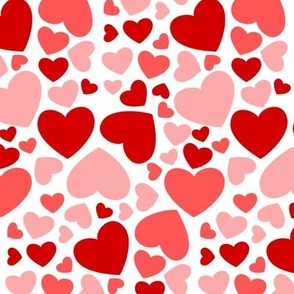 Valentines Day Heart Pattern Red Light Pink White, Valentines Day Fabric, Valentines Day - Valentines Day - Valentines Day Fabric
