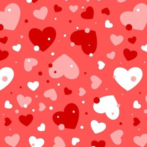 Valentines Day Heart Pattern Red Light Pink White KidsValentines Day Patter Hearts on Teal Cute, Valentines Day Fabric, Valentines Day - Valentines Day - Valentines Day Fabric