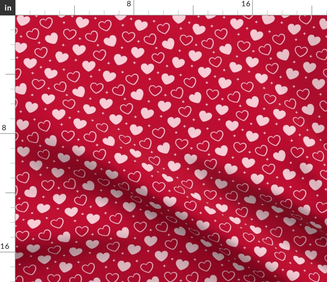 Valentines Day Pattern Hearts on Red, Valentines Day Fabric, Valentines Day - Valentines Day - Valentines Day Fabric