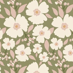 Easter Blossoms in sage-5.25x6.79