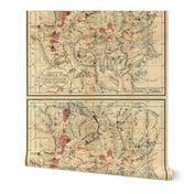 Antique Map of Yellowston National Park Wyoming from 1881