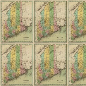 Antique Map of Maine 1838 by Bradford