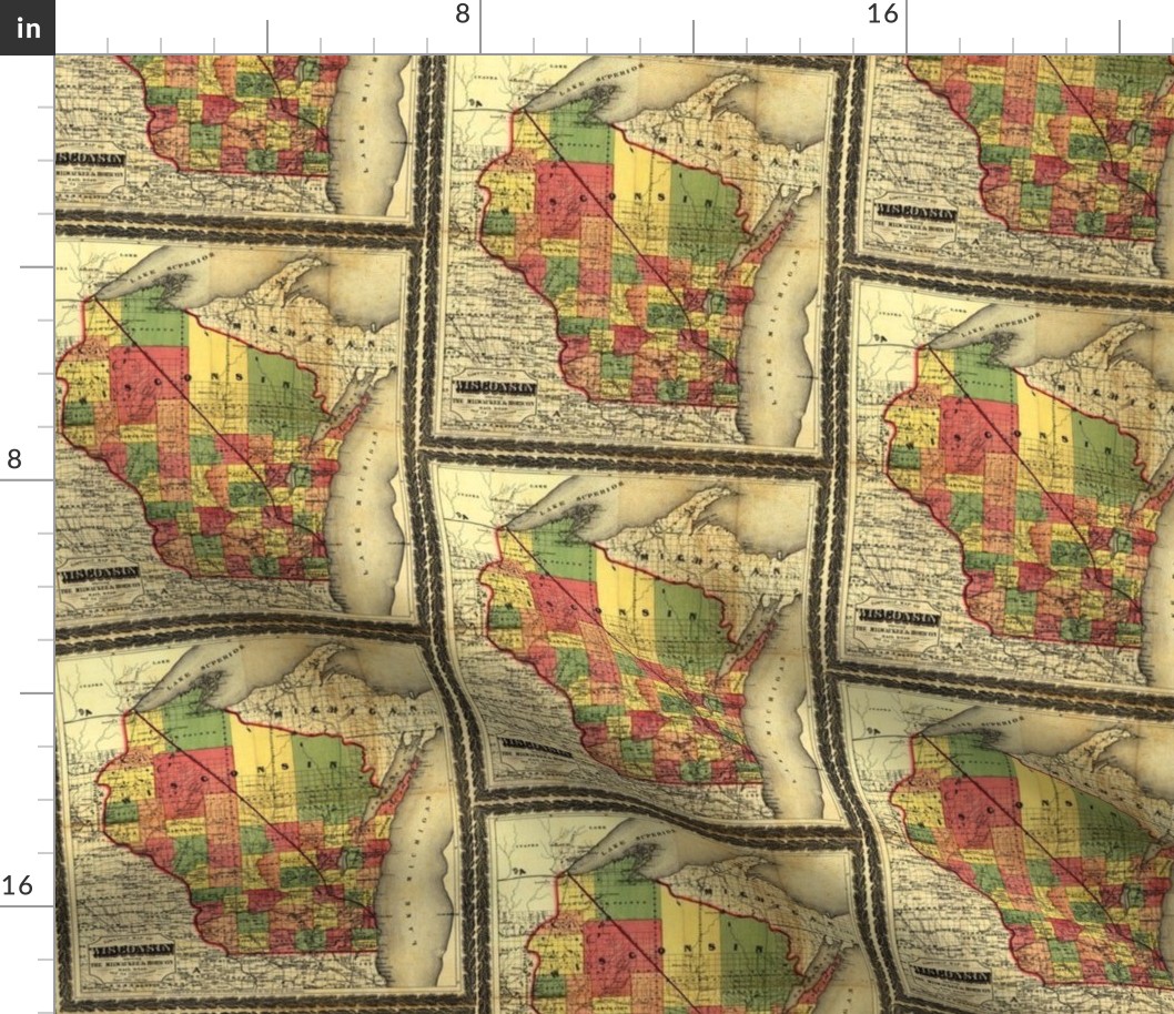 Antique Map of Wisconsin 1857 by vliet