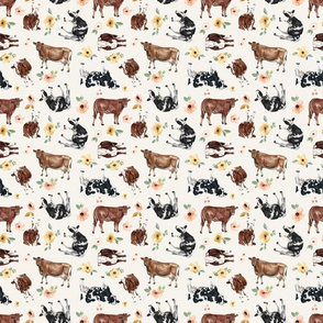 Non-Directional Cows with Flowers - Medium