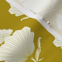 Fan Floral_Ochre/white