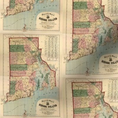 Antique Map of Rhode Island 1880 by Tilden