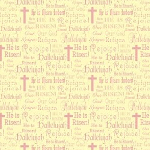 Easter words and crosses yellow and pink