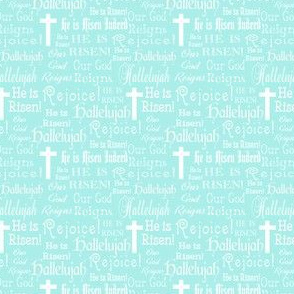 Easter words and crosses teal