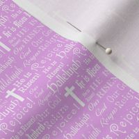 Easter words and crosses purple