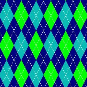 Argyle blue and green
