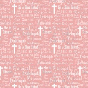 Easter words and crosses pink