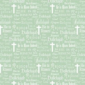 Easter words and crosses green