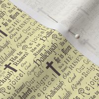 Easter words and crosses yellow and brown
