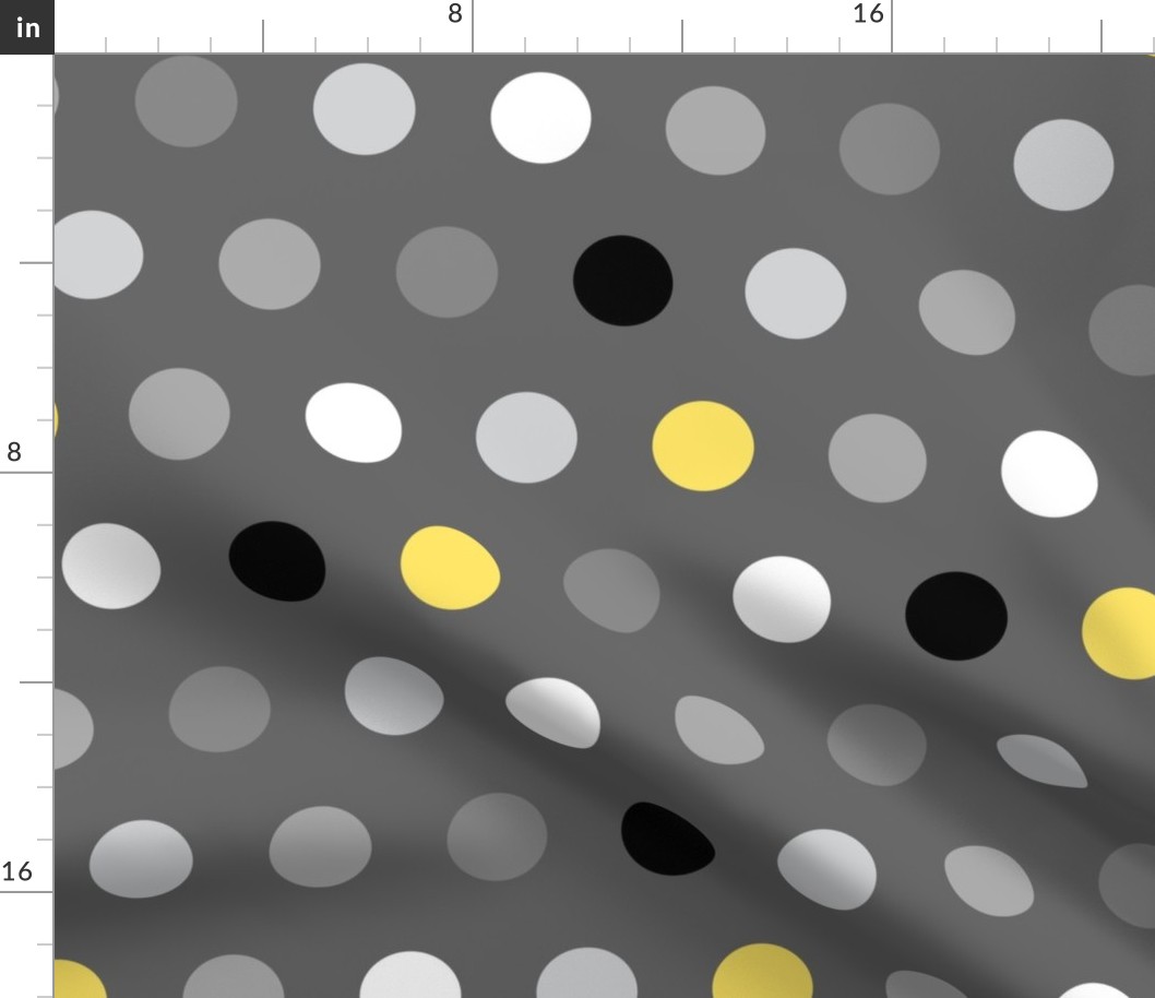 Yellow Dots on Gray