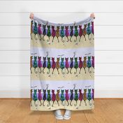 Boho Beach Cats Contemporary Quilt