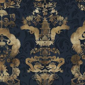 crane damask-gold